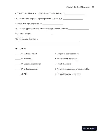 Test Bank For Fundamentals of Law Office Management, 5th Edition - Page 6 preview image