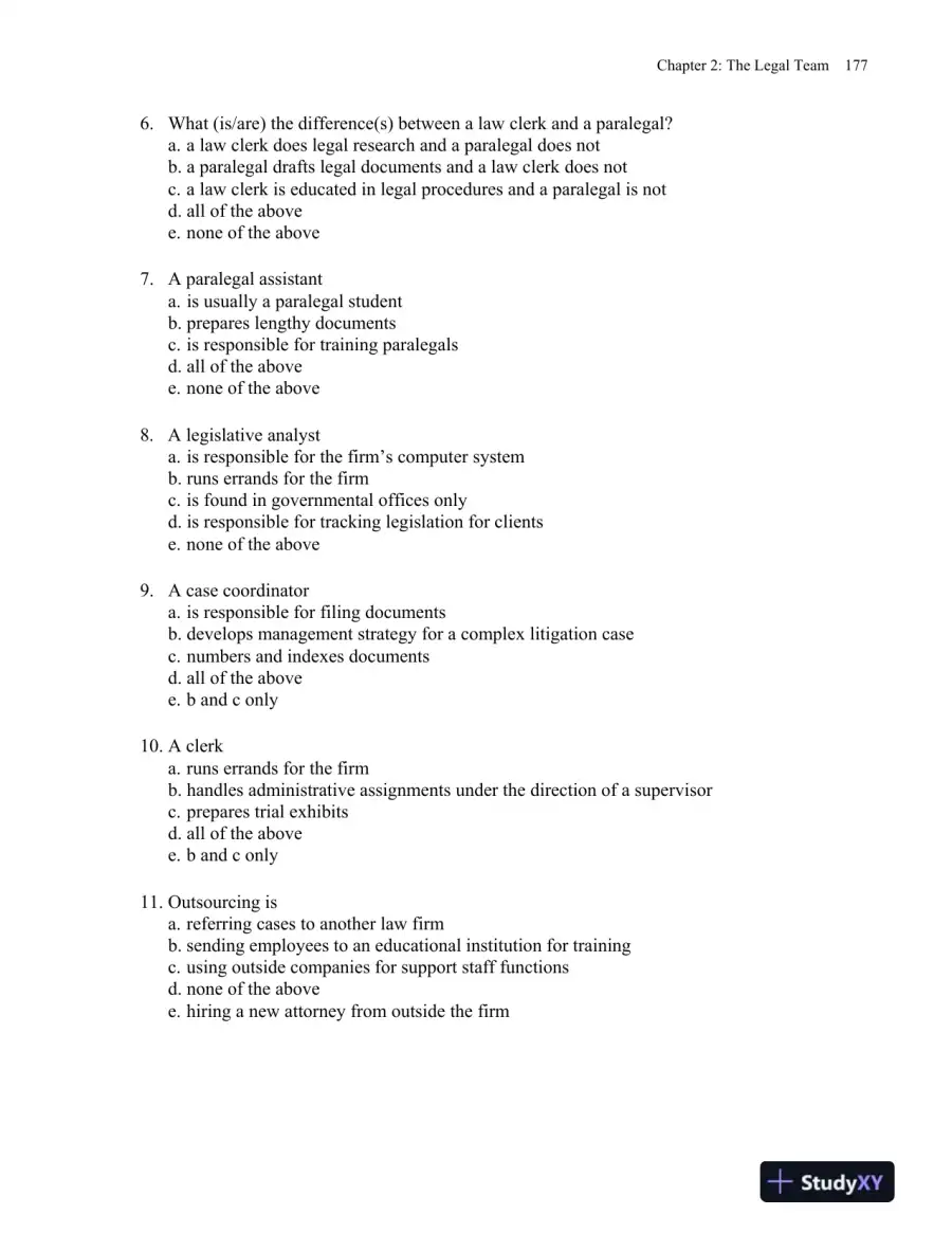 Test Bank For Fundamentals of Law Office Management, 5th Edition, page 8