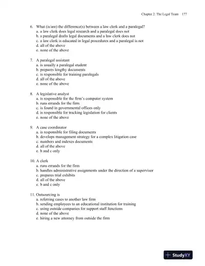 Test Bank For Fundamentals of Law Office Management, 5th Edition - Page 8 preview image