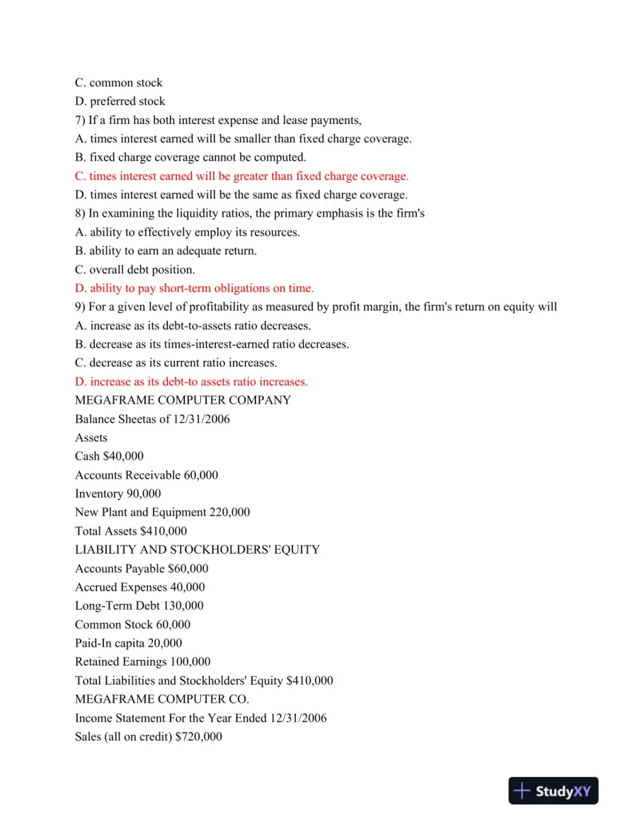Fin 200 Final Exam 48 Questions, page 3
