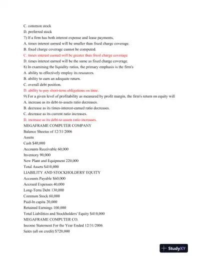 Fin 200 Final Exam 48 Questions - Page 3 preview image
