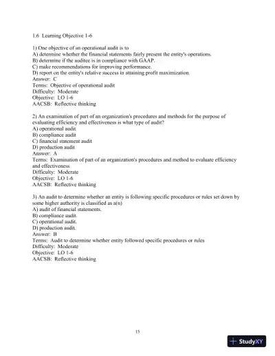 Test Bank for Auditing and Assurance Services, 17th Edition - Page 16 preview image