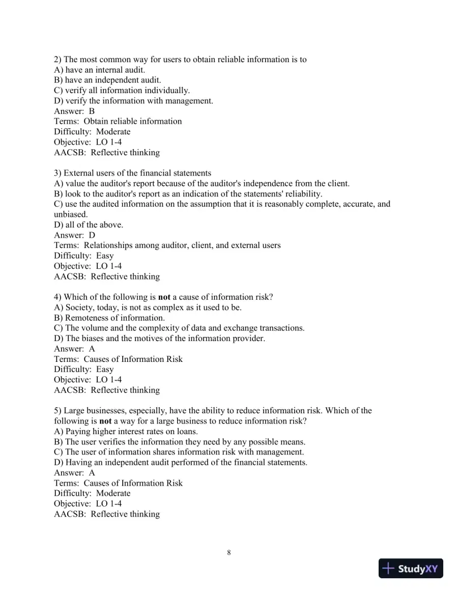 Test Bank for Auditing and Assurance Services, 17th Edition, page 9