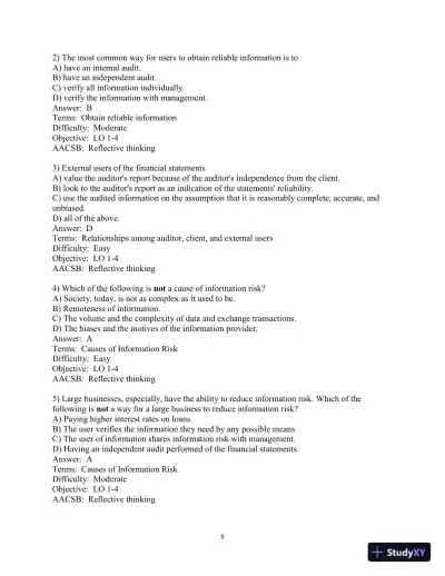 Test Bank for Auditing and Assurance Services, 17th Edition - Page 9 preview image