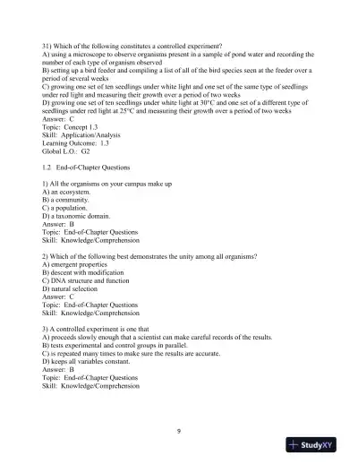 Test Bank For Campbell Biology In Focus, 2nd Edition - Page 10 preview image