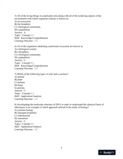 Test Bank For Campbell Biology In Focus, 2nd Edition - Page 3 preview image