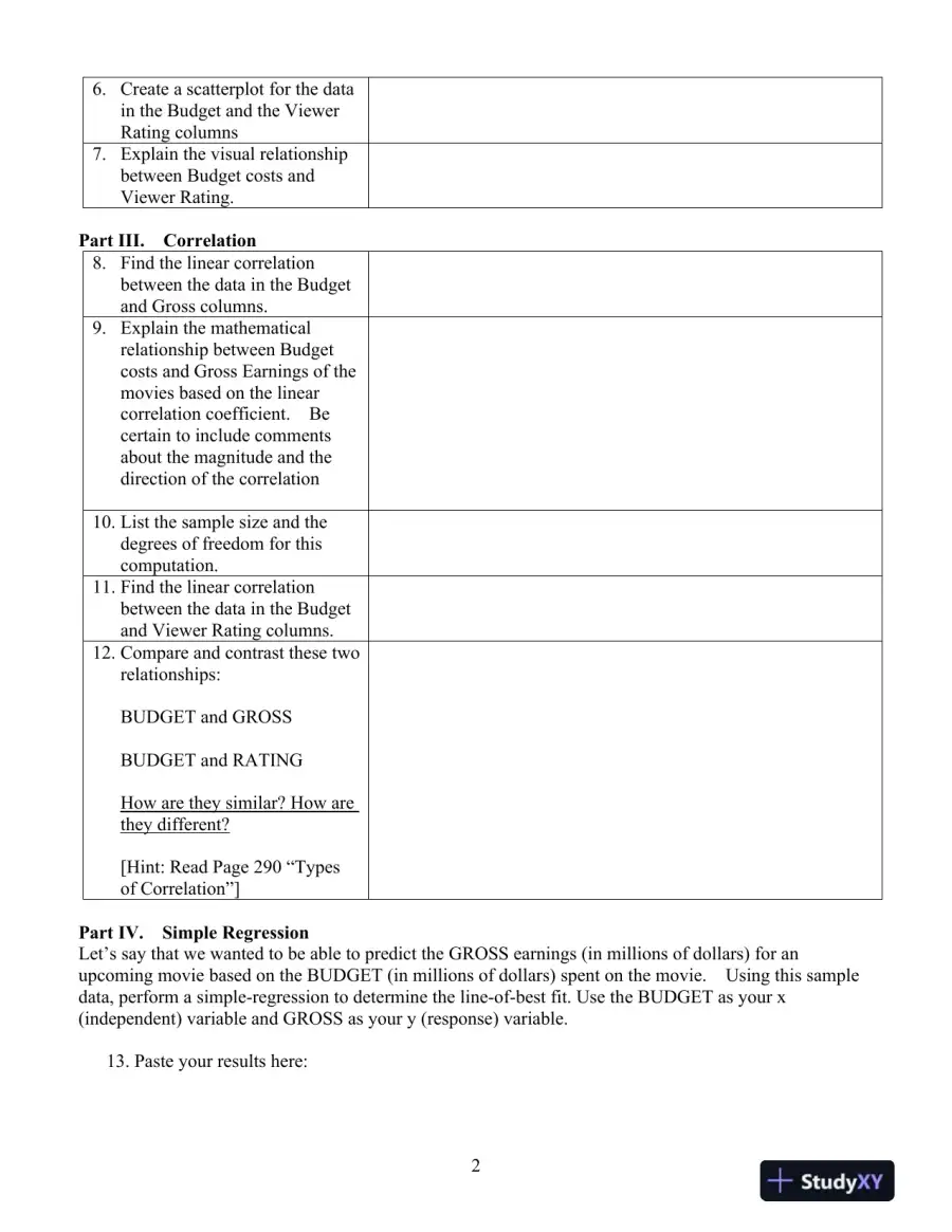 STAT 3001 Week 3 Project Solution Correct Answers, page 3