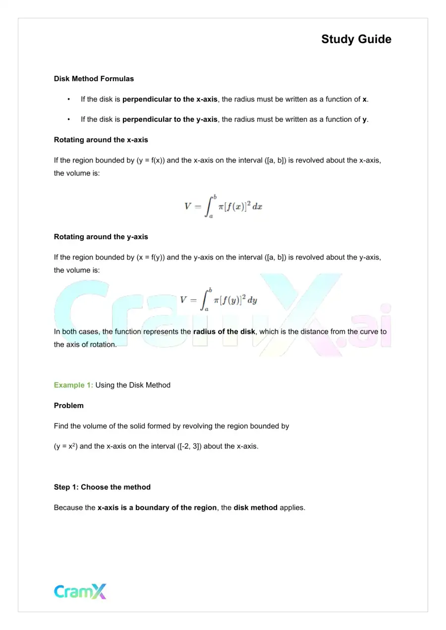 Calculus - Applications of the Definite Integral, page 2