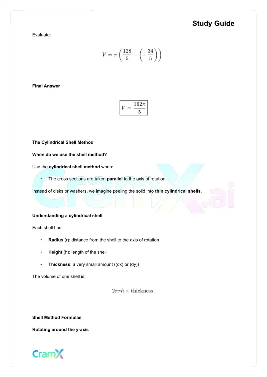 Calculus - Applications of the Definite Integral, page 8