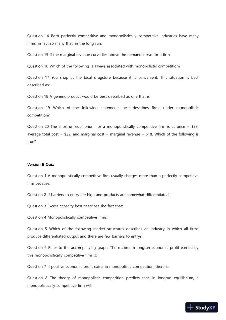 Liberty University ECON 213 Quiz 11 Complete Solutions Correct Answers Key, page 3
