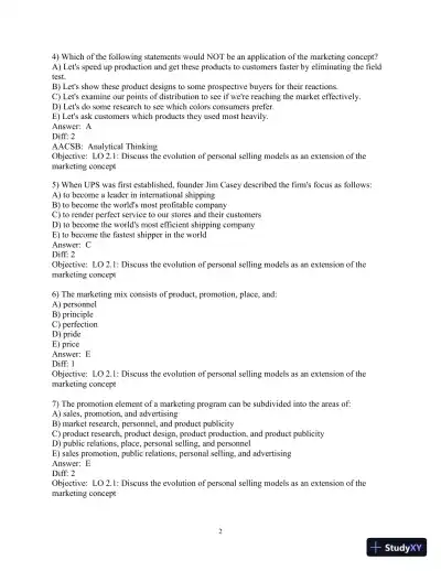 Test Bank for Selling Today: Partnering to Create Value, 14th Edition - Page 25 preview image