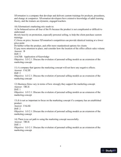 Test Bank for Selling Today: Partnering to Create Value, 14th Edition - Page 27 preview image