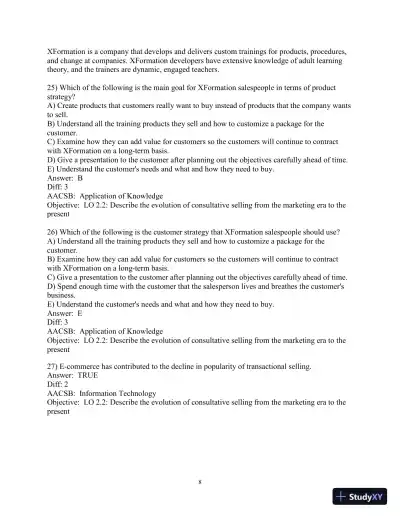 Test Bank for Selling Today: Partnering to Create Value, 14th Edition - Page 31 preview image