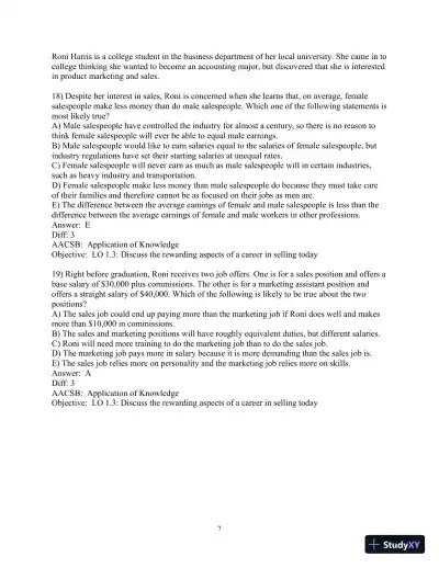 Test Bank for Selling Today: Partnering to Create Value, 14th Edition - Page 8 preview image