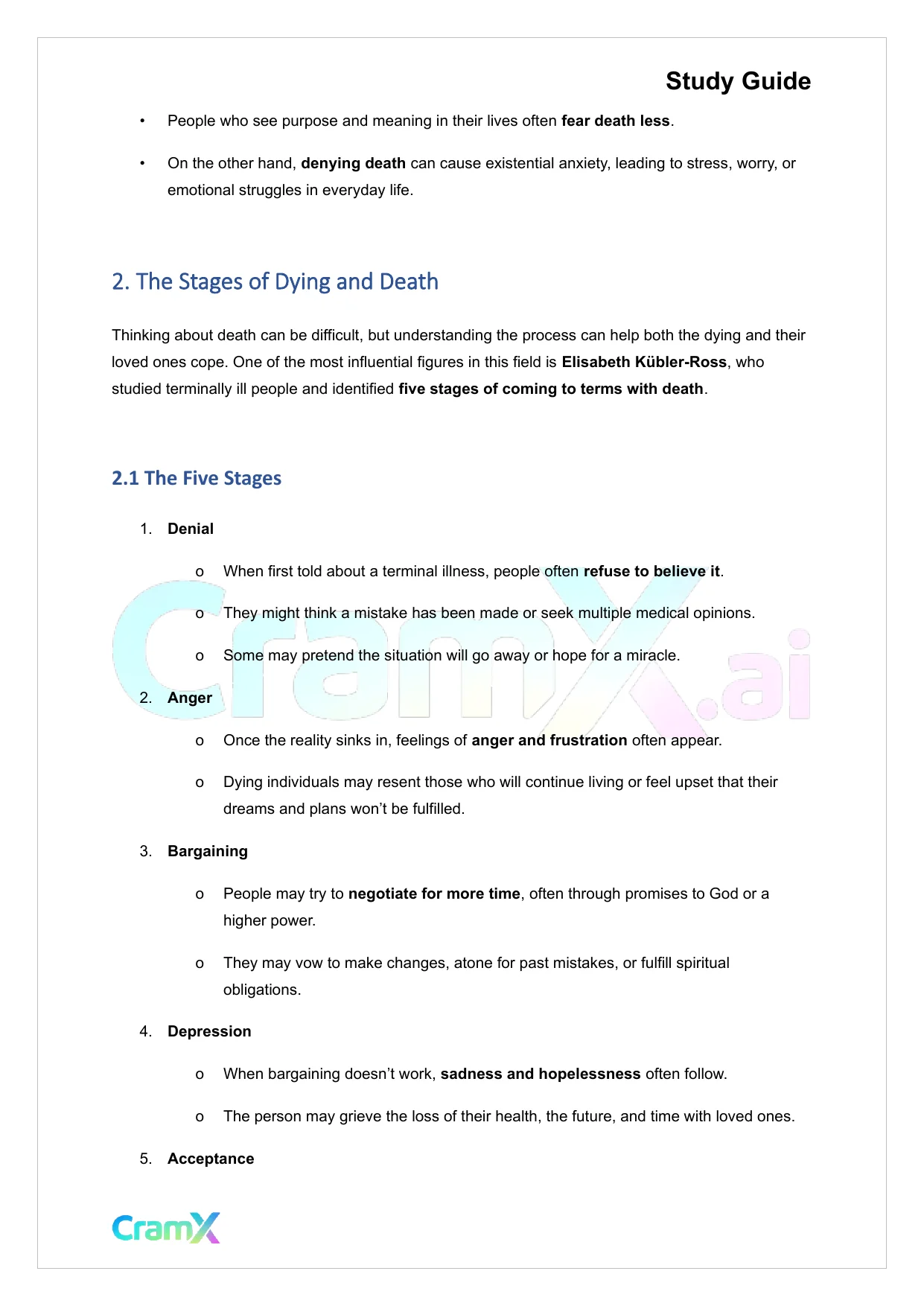Developmental Psychology - Death and Dying - Page 2 preview image