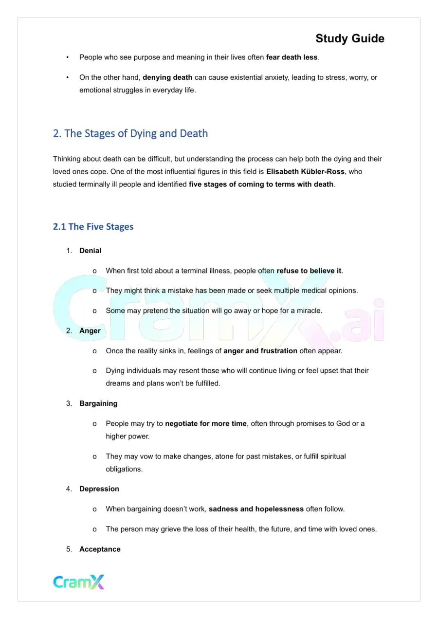 Developmental Psychology - Death and Dying, page 2