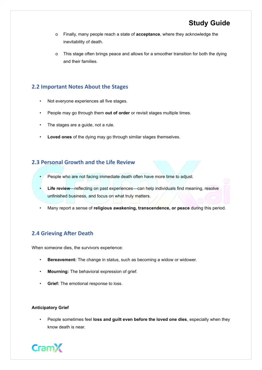 Developmental Psychology - Death and Dying, page 3