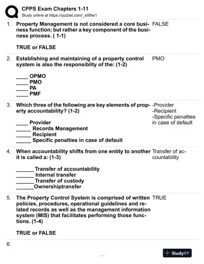 CPPS Comprehensive Practice Exam With Answers (33 Solved Questions) - Page 1 preview image