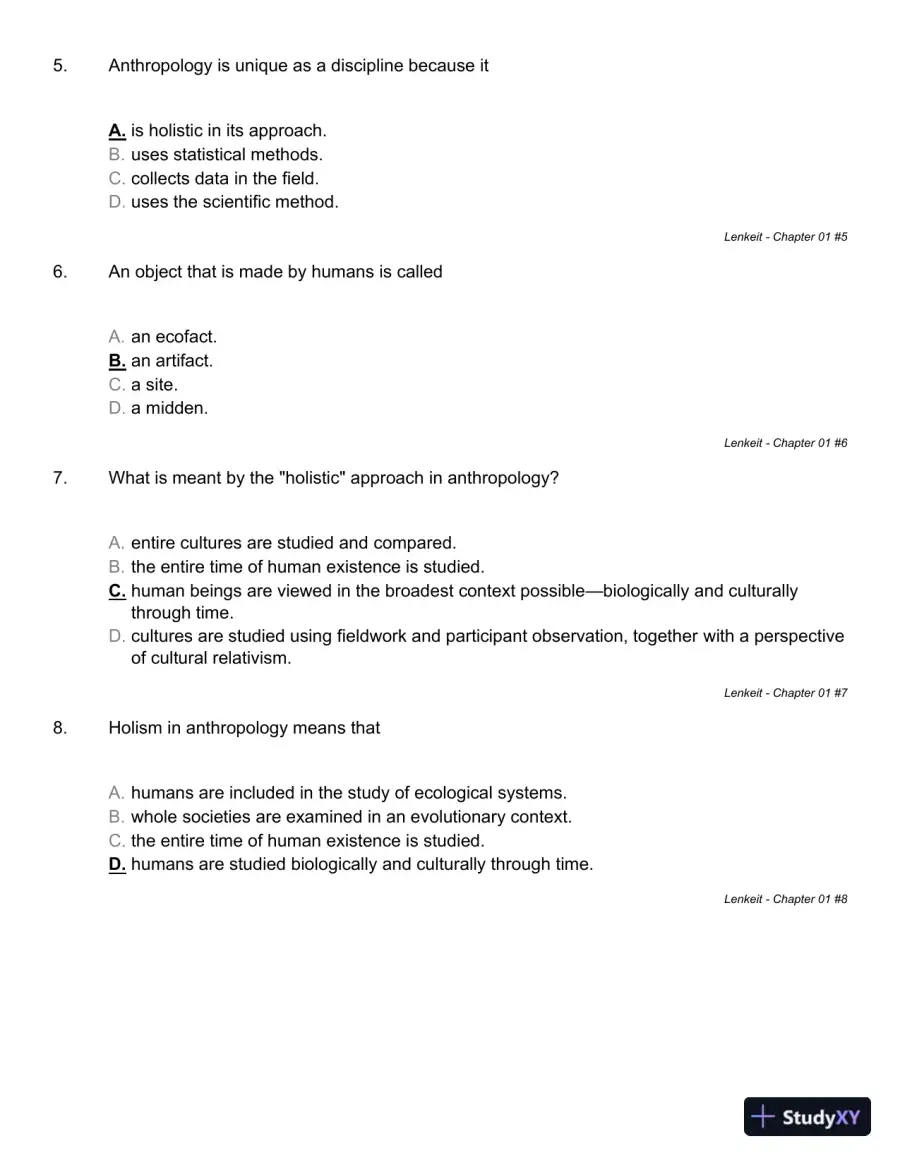 Introducing Cultural Anthropology 5th Edition Test Bank, page 15