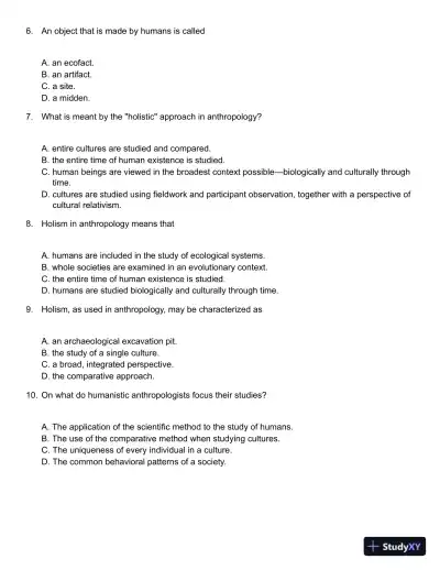Introducing Cultural Anthropology 5th Edition Test Bank - Page 3 preview image