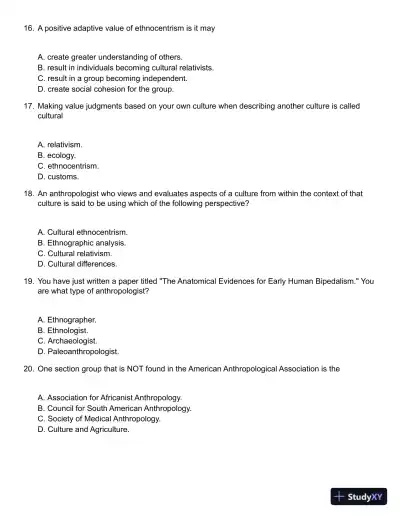 Introducing Cultural Anthropology 5th Edition Test Bank - Page 5 preview image