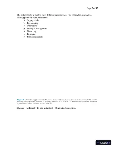 Managing Quality: Integrating the Supply Chain, 6th Edition Solution Manual - Page 3 preview image