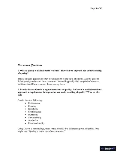 Managing Quality: Integrating the Supply Chain, 6th Edition Solution Manual - Page 4 preview image