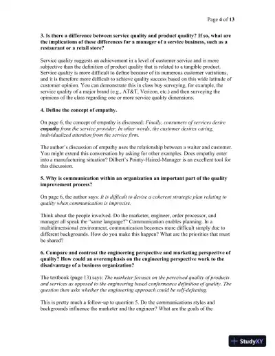 Managing Quality: Integrating the Supply Chain, 6th Edition Solution Manual - Page 5 preview image