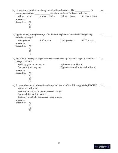 Test Bank for Core Concepts in Health, Second Canadian Edition - Page 11 preview image