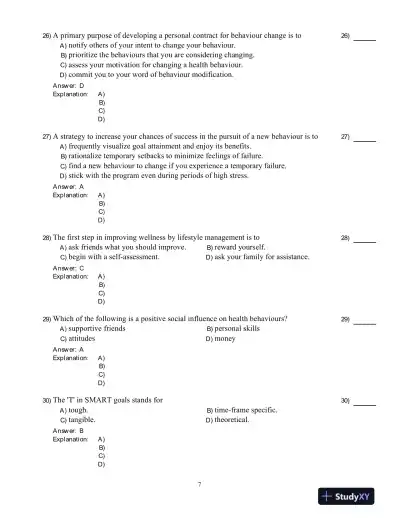 Test Bank for Core Concepts in Health, Second Canadian Edition - Page 8 preview image