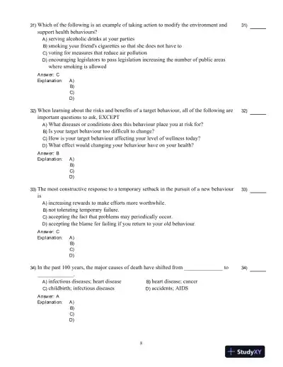 Test Bank for Core Concepts in Health, Second Canadian Edition - Page 9 preview image