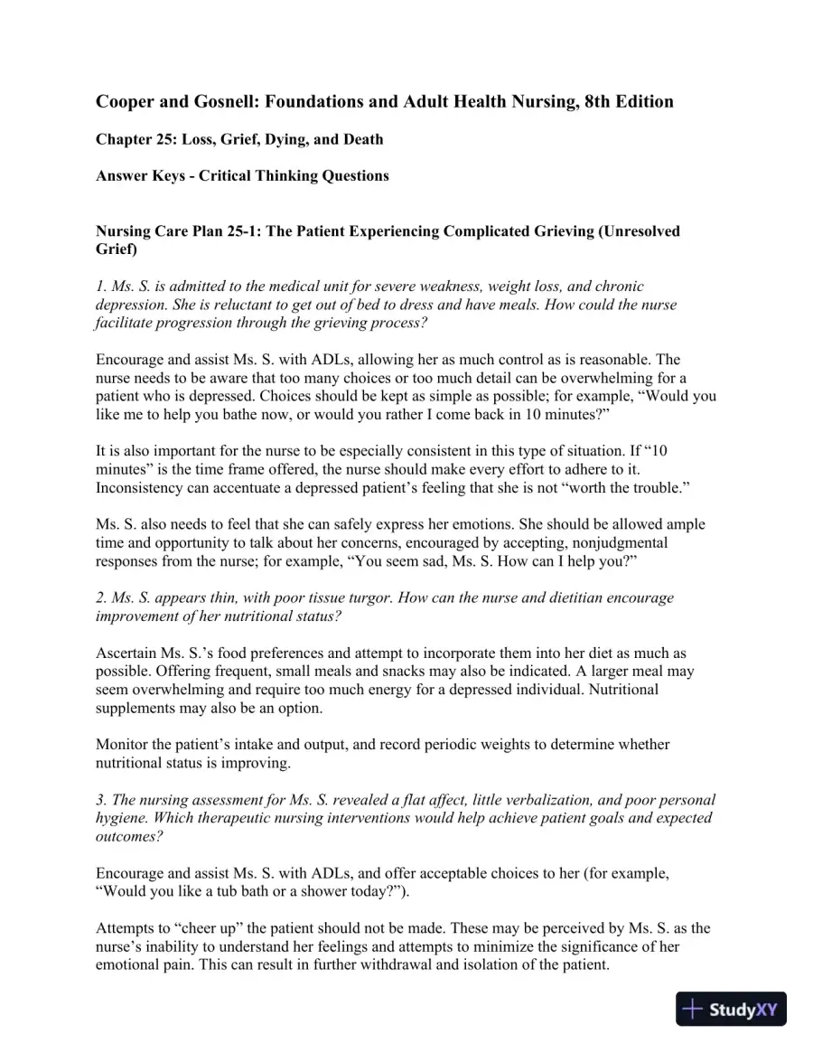 Solution Manual For Foundations and Adult Health Nursing, 8th Edition, page 12