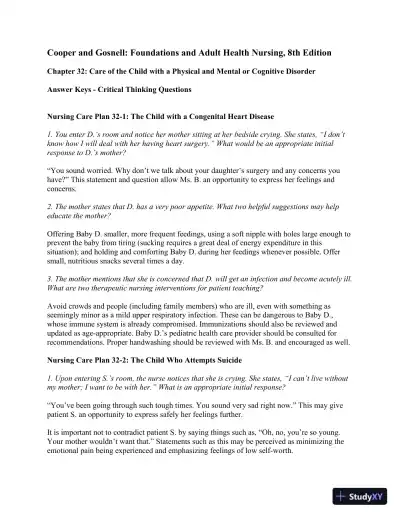 Solution Manual For Foundations and Adult Health Nursing, 8th Edition - Page 17 preview image