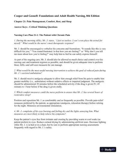 Solution Manual For Foundations and Adult Health Nursing, 8th Edition - Page 9 preview image