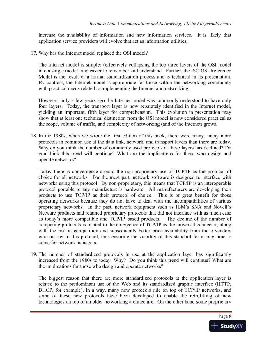 Business Data Communications and Networking, 12th Edition Solution Manual, page 10