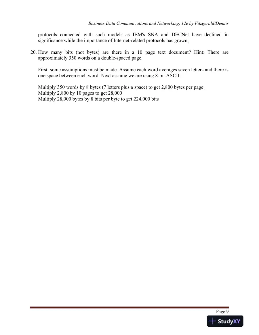 Business Data Communications and Networking, 12th Edition Solution Manual, page 11