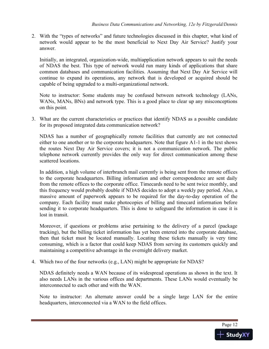 Business Data Communications and Networking, 12th Edition Solution Manual, page 14