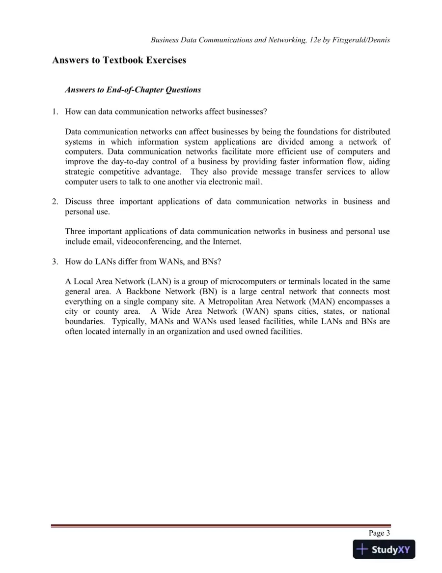 Business Data Communications and Networking, 12th Edition Solution Manual, page 5