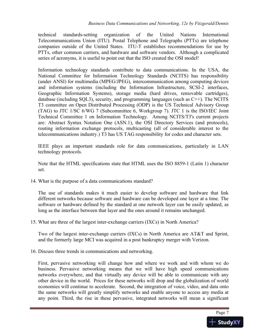 Business Data Communications and Networking, 12th Edition Solution Manual, page 9