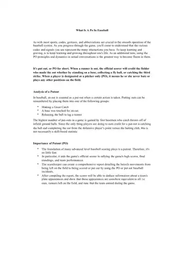 Understanding the Importance of Putouts and PO in - Page 1 preview image