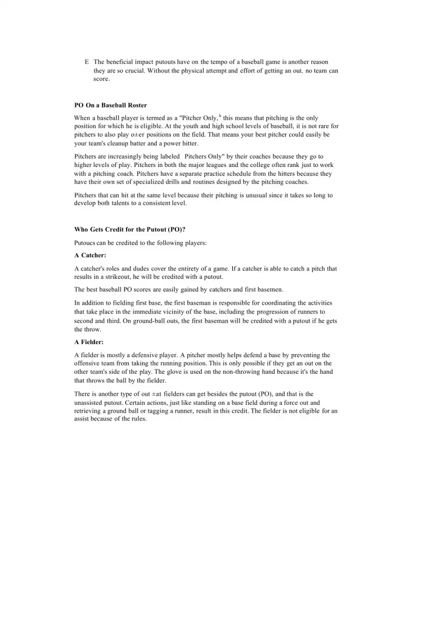 Understanding the Importance of Putouts and PO in , page 2