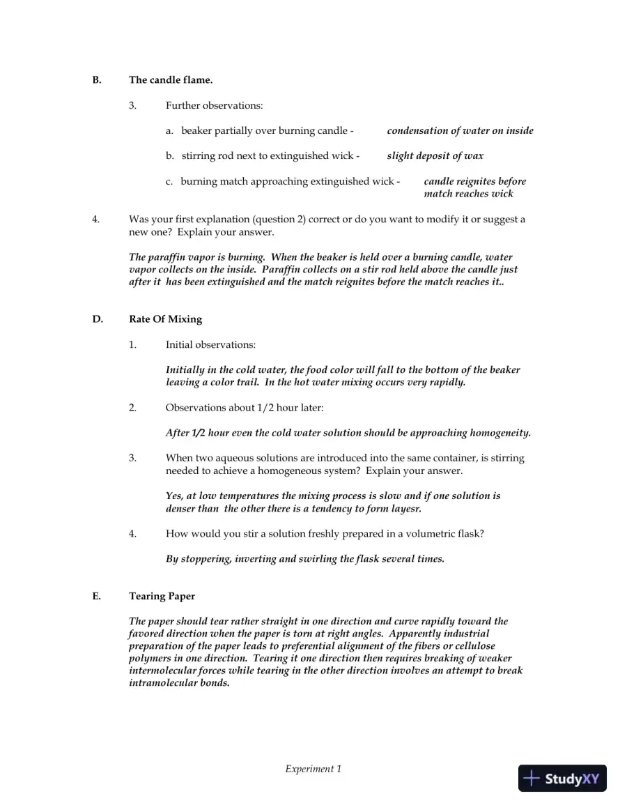 Solution Manual for Experiments in General Chemistry, 6th Edition, page 15