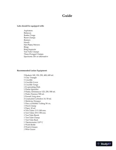 Solution Manual for Experiments in General Chemistry, 6th Edition - Page 4 preview image