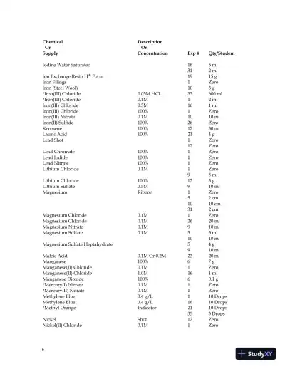 Solution Manual for Experiments in General Chemistry, 6th Edition - Page 8 preview image