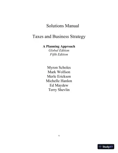 Solution Manual for Taxes and Business Strategy, 5th Edition - Page 1 preview image