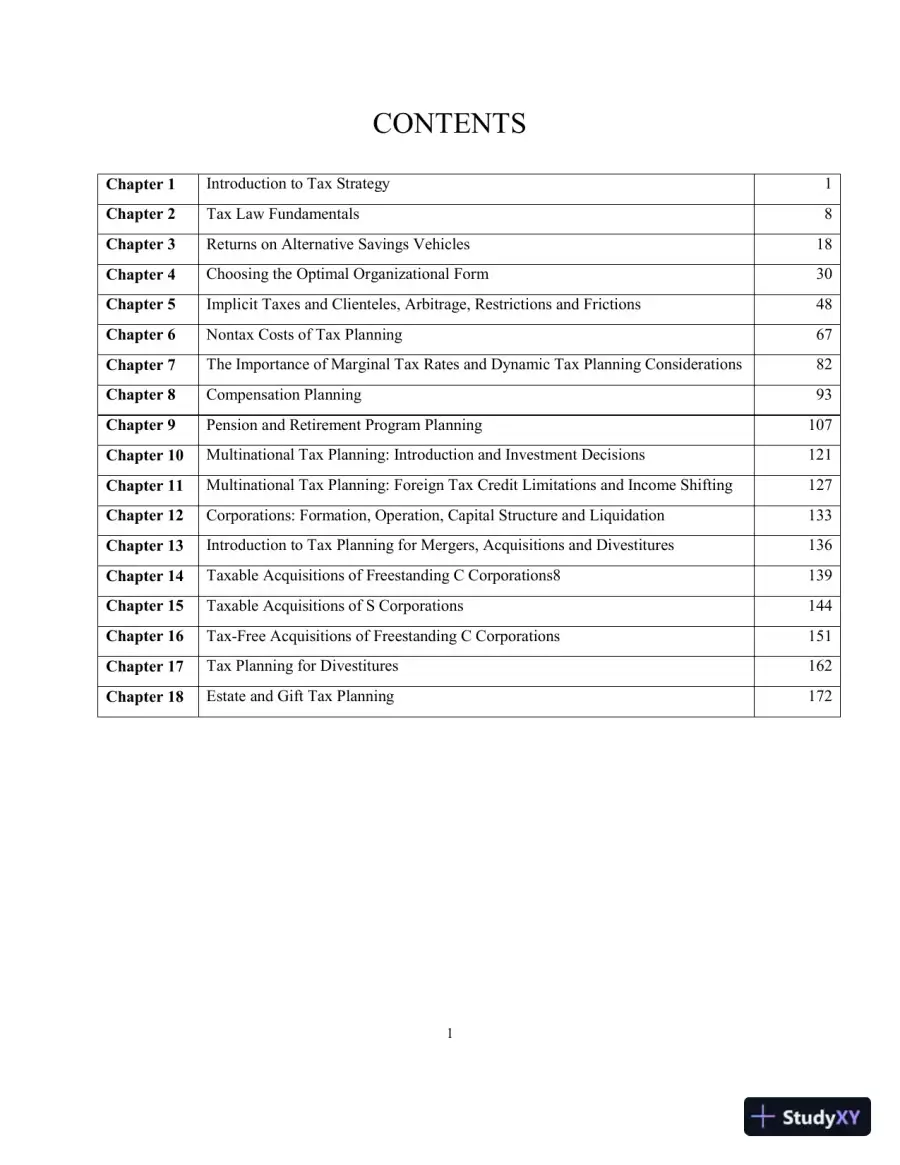 Solution Manual for Taxes and Business Strategy, 5th Edition, page 3