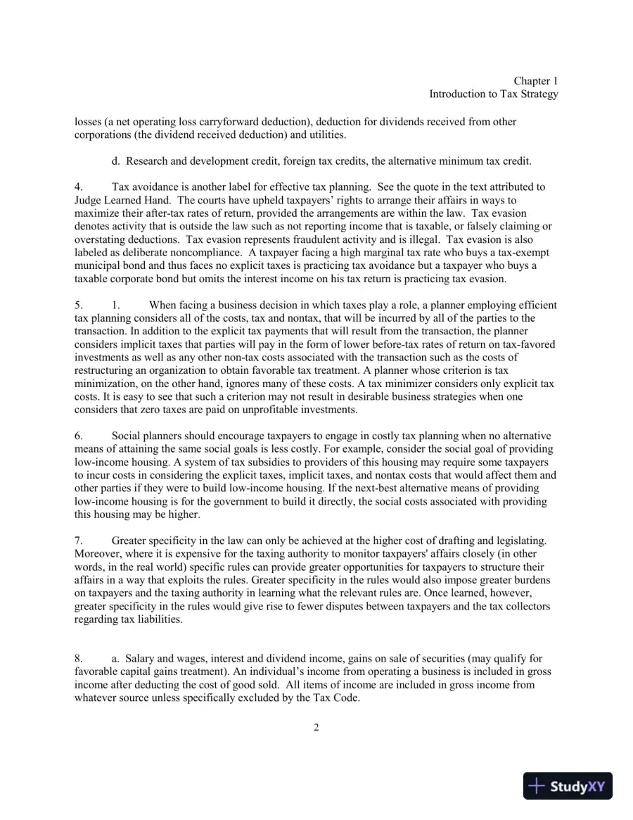 Solution Manual for Taxes and Business Strategy, 5th Edition, page 5