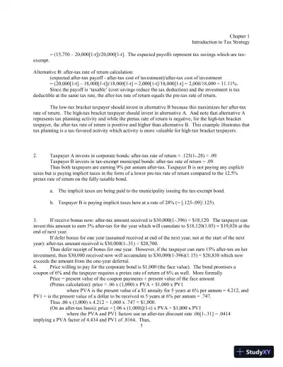 Solution Manual for Taxes and Business Strategy, 5th Edition - Page 8 preview image