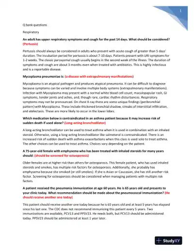 NR511 Nursing Diagnosis Midterm Exam With Answers (401 Solved Questions) - Page 1 preview image