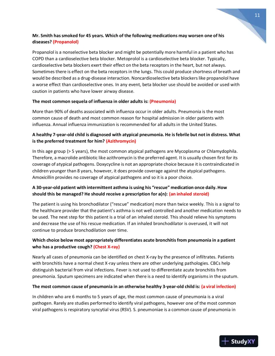 NR511 Nursing Diagnosis Midterm Exam With Answers (401 Solved Questions), page 12